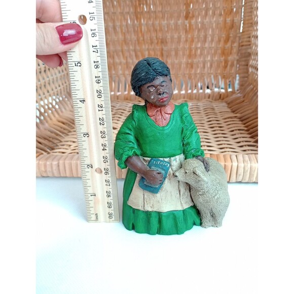 African American Figurine JP Resin Hand Painted Young Girl Lamb Pleasants - Picture 12 of 13